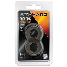 Stay Hard Cock Ring and Ball Strap-Black