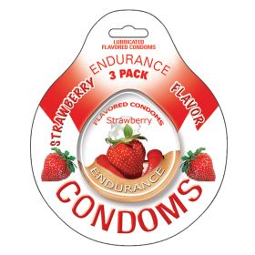 Endurance Condoms-Strawberry 3pk