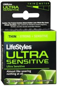 Lifestyles Condom Ultra Sensitive Lubricated 3 Pack